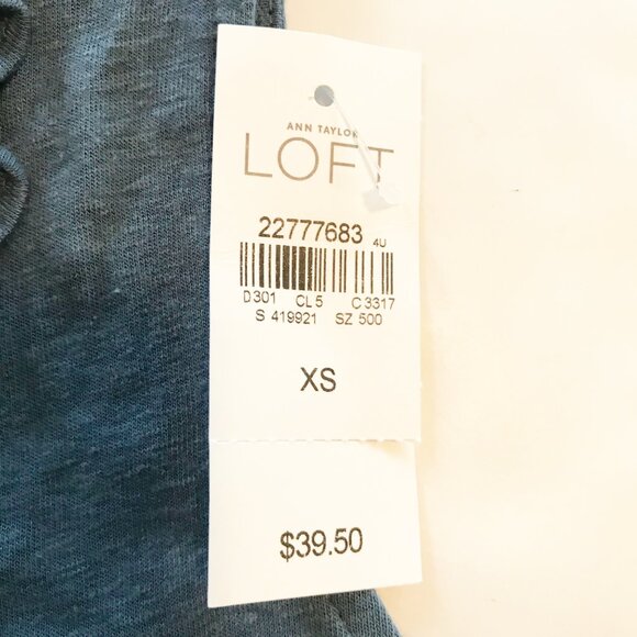 LOFT NWT Blue Ruffle Lace Up Shell Tank Top Blouse Womens XS - Picture 6 of 9